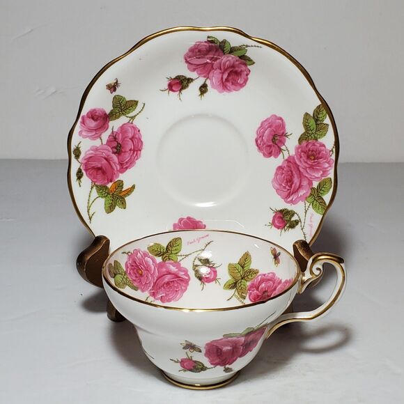 Foley Teacup and Saucer Century Rose Pink Vintage - Picture 10 of 10